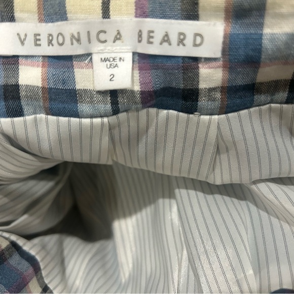 ❣️Veronica Beard Roman Yellow & Blue Plaid Mini Skirt in Size 2 - Picture 5 of 6